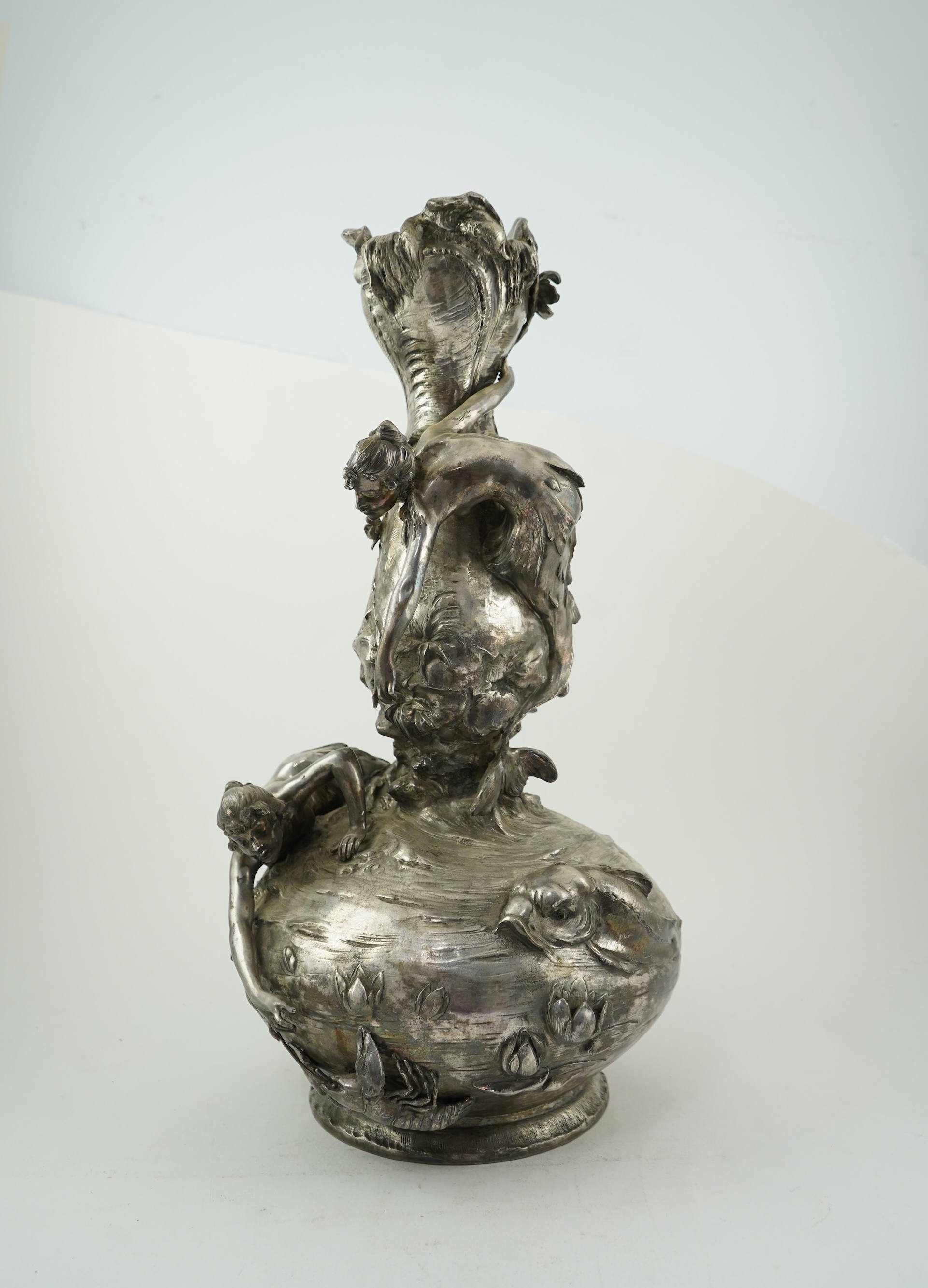 Attributed to Karel Opatrny (Czech, 1881-1961) and Ignaz Mansch (Austrian, 1867-1925): An impressive Art Nouveau 'Mermaid Pool' vase